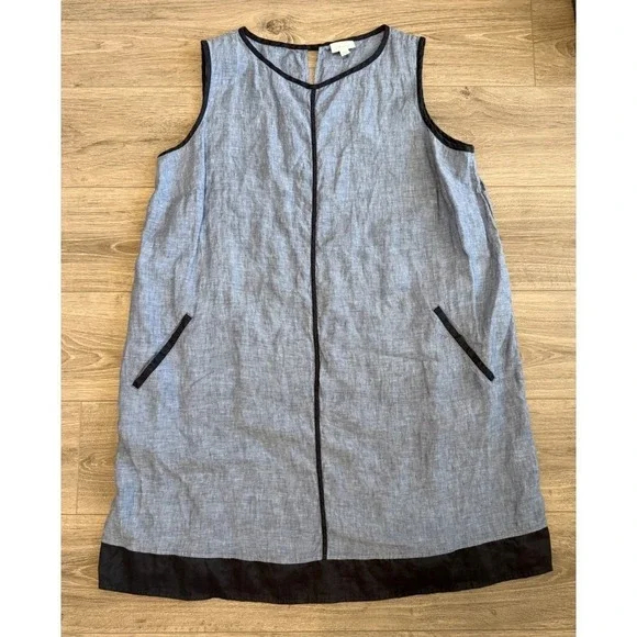 J.Jill Love Linen Dress 3X Sleeveless w Pockets Vacation Cruise Resort Beach - Picture 2 of 6